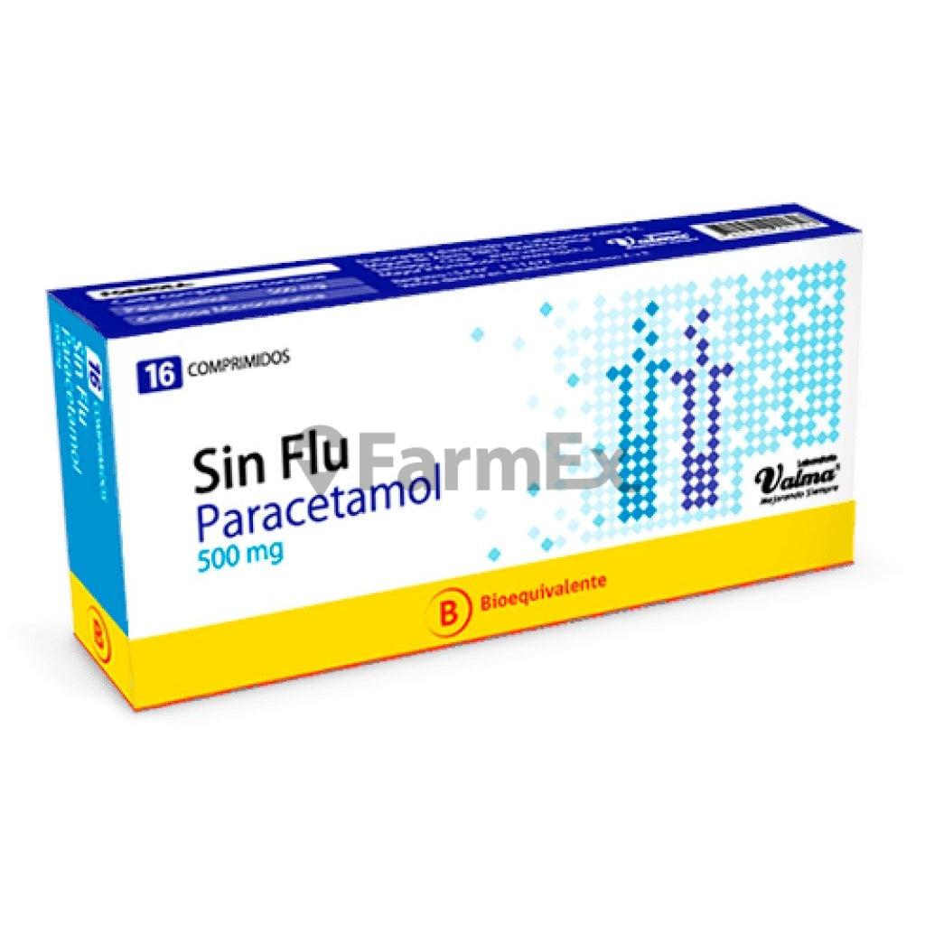 Paracetamol "Sin Flu" 500 mg x 16 comprimidos VALMA